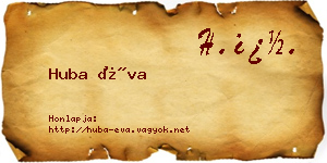 Huba Éva névjegykártya